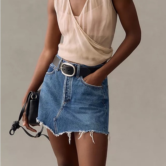 Agolde Parker Angled Hem Skirt - Picture 1 of 5